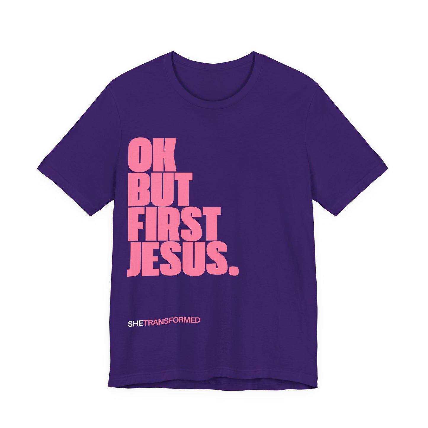 "OK, But First Jesus" - T-Shirt | Purple