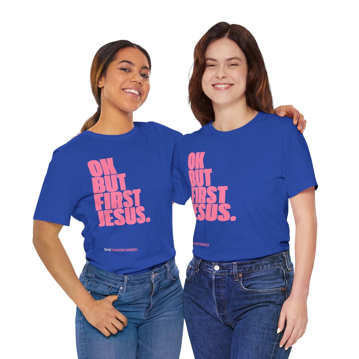 "OK, But First Jesus" - T-Shirt | Blue