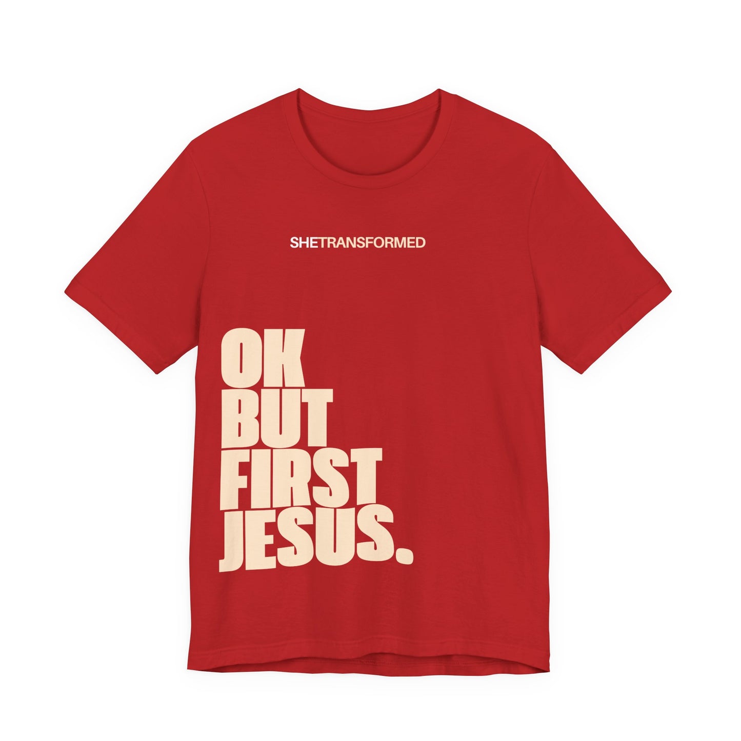 "OK, But First Jesus" - T-Shirt | Red