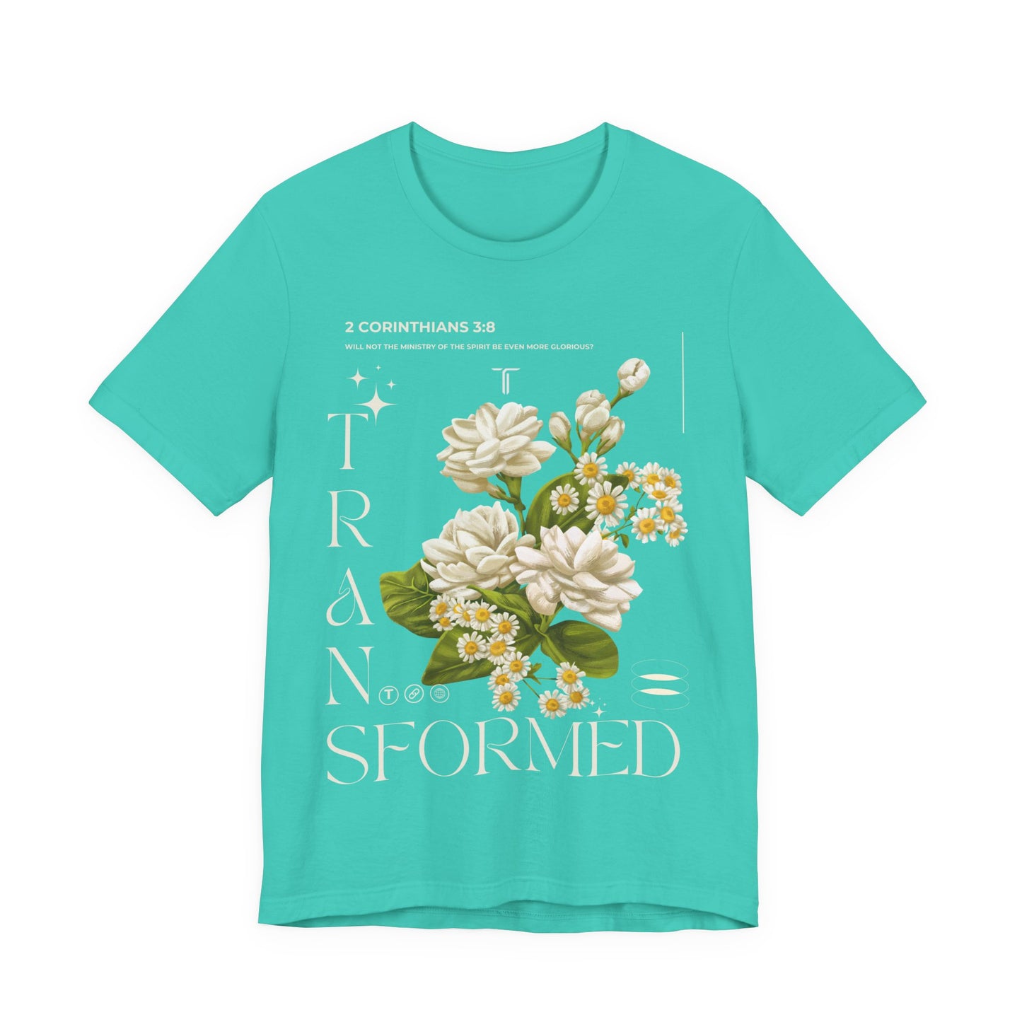Transformed Floral Design T-Shirt | Teal