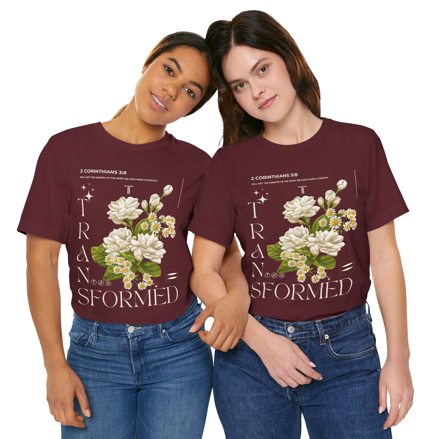 Transformed Floral Design T-Shirt | Maroon