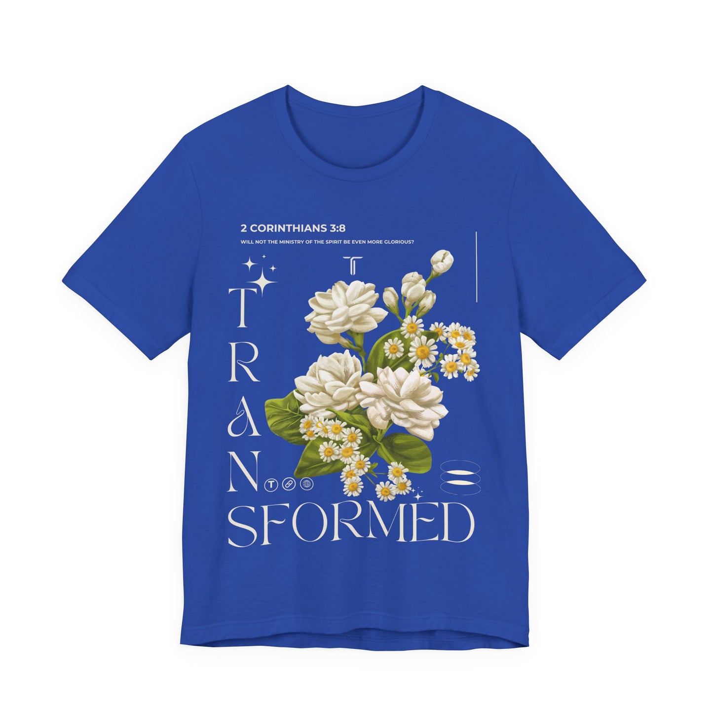 Transformed Floral Design T-Shirt | Royal Blue