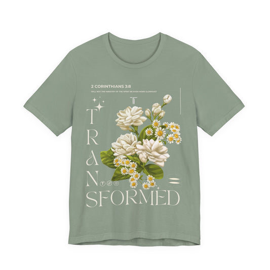 Transformed Floral Design T-Shirt | Sage