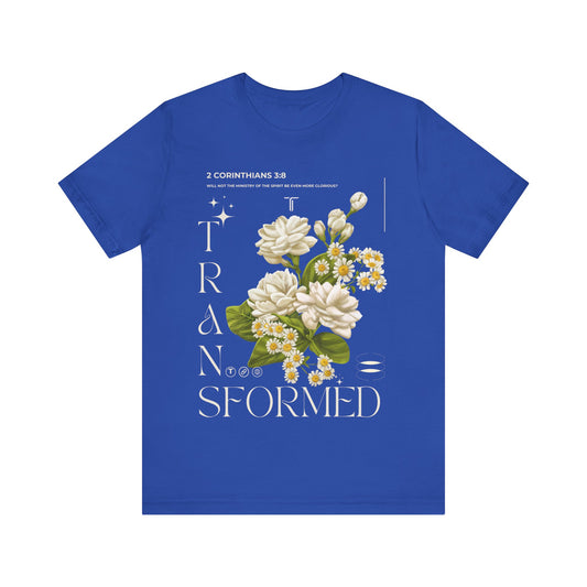 Transformed Floral Design T-Shirt | Royal Blue