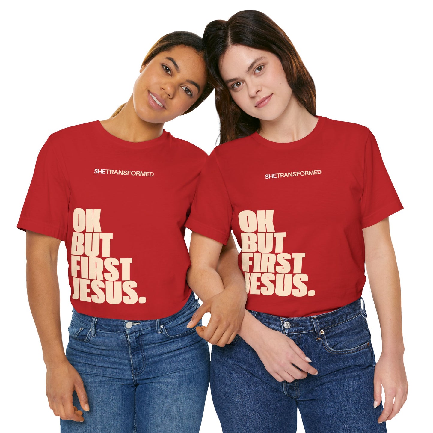 "OK, But First Jesus" - T-Shirt | Red
