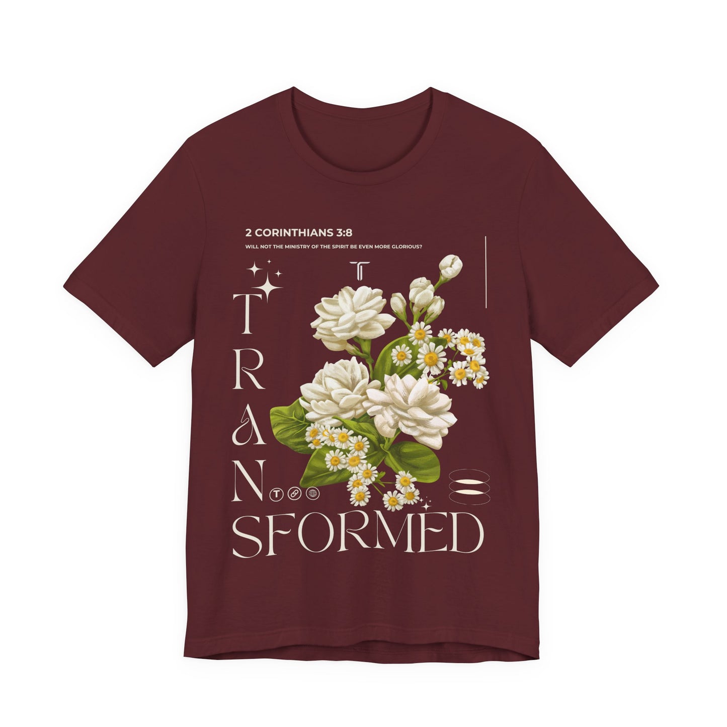 Transformed Floral Design T-Shirt | Maroon